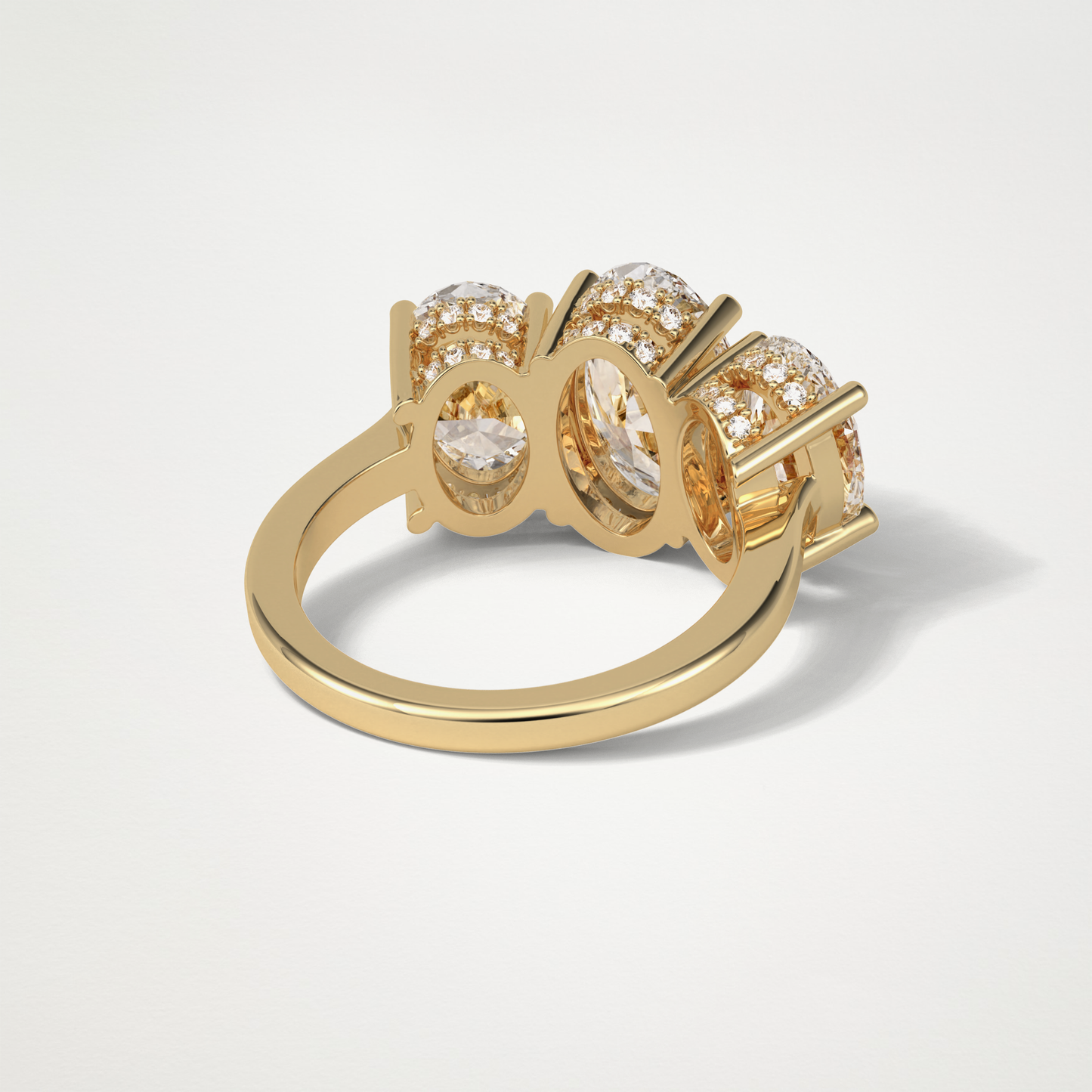 Oval Three Stone Lab Grown Diamond Engagement Ring