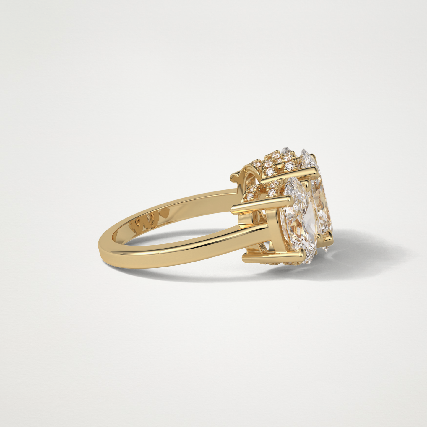 Oval Three Stone Lab Grown Diamond Engagement Ring