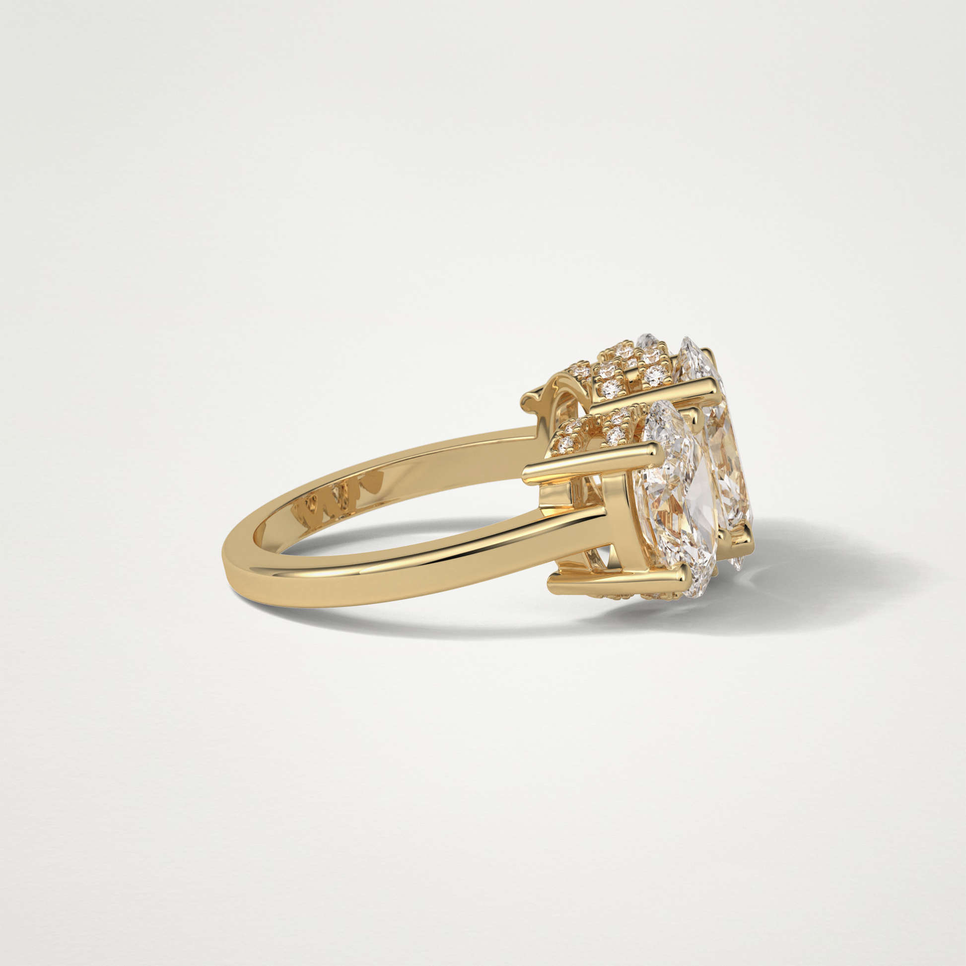 Oval Three Stone Lab Grown Diamond Engagement Ring