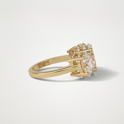 Oval Three Stone Lab Grown Diamond Engagement Ring