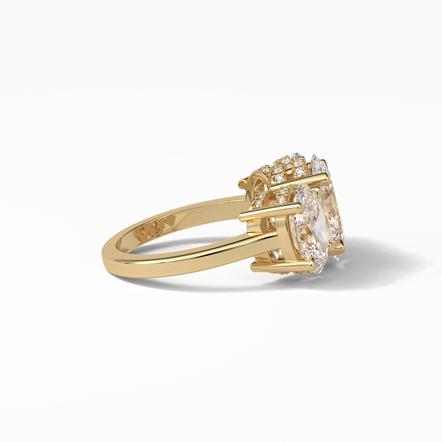 Oval Three Stone Lab Grown Diamond Engagement Ring