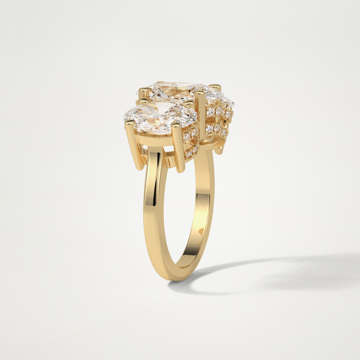 Oval Three Stone Lab Grown Diamond Engagement Ring