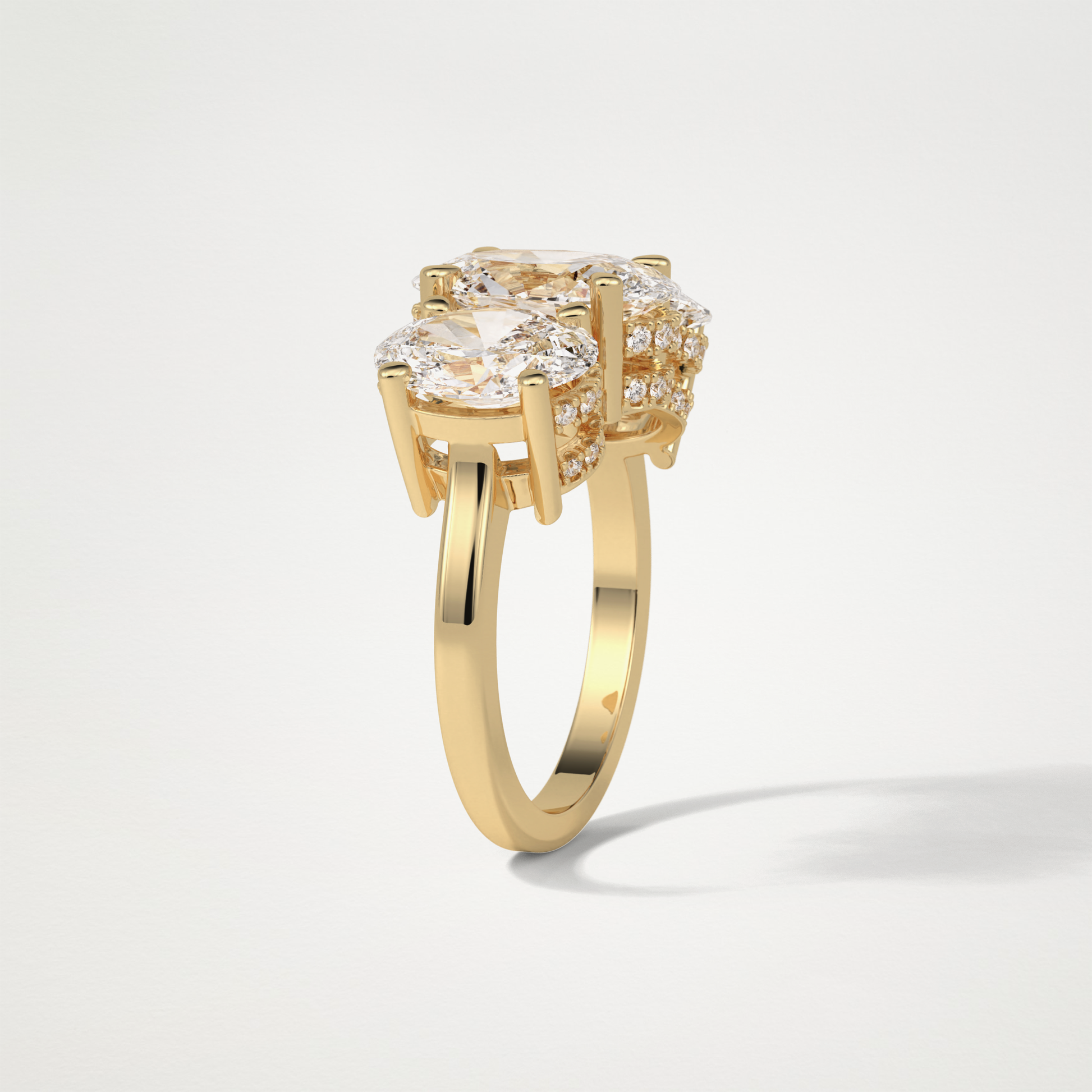 Oval Three Stone Lab Grown Diamond Engagement Ring