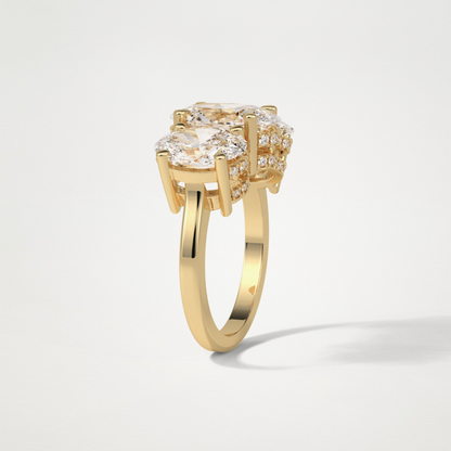 Oval Three Stone Lab Grown Diamond Engagement Ring
