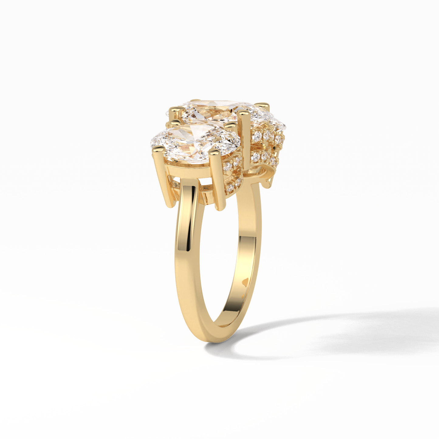 Oval Three Stone Lab Grown Diamond Engagement Ring