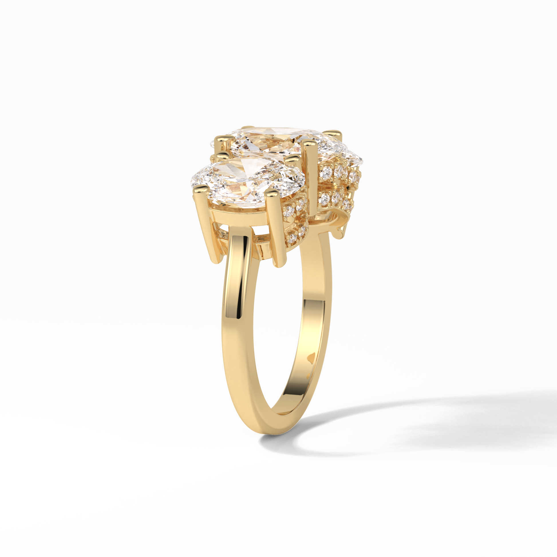 Oval Three Stone Lab Grown Diamond Engagement Ring