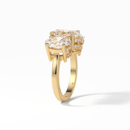Oval Three Stone Lab Grown Diamond Engagement Ring