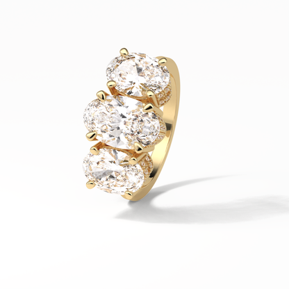 Oval Three Stone Lab Grown Diamond Engagement Ring