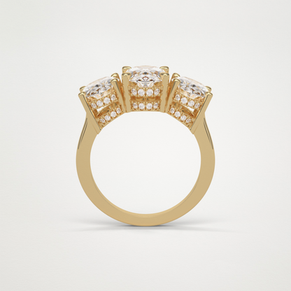 Oval Three Stone Lab Grown Diamond Engagement Ring