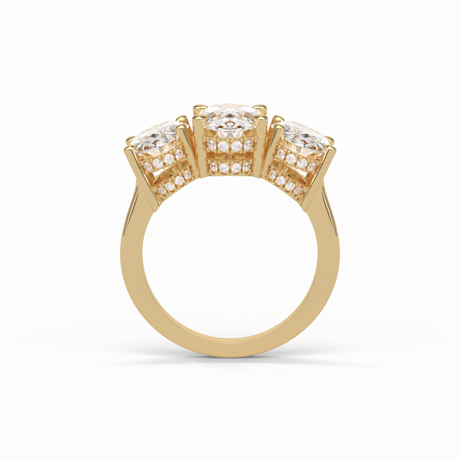 Oval Three Stone Lab Grown Diamond Engagement Ring