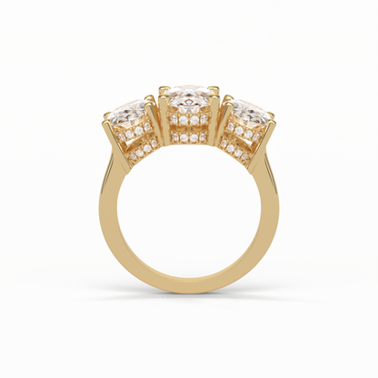 Oval Three Stone Lab Grown Diamond Engagement Ring