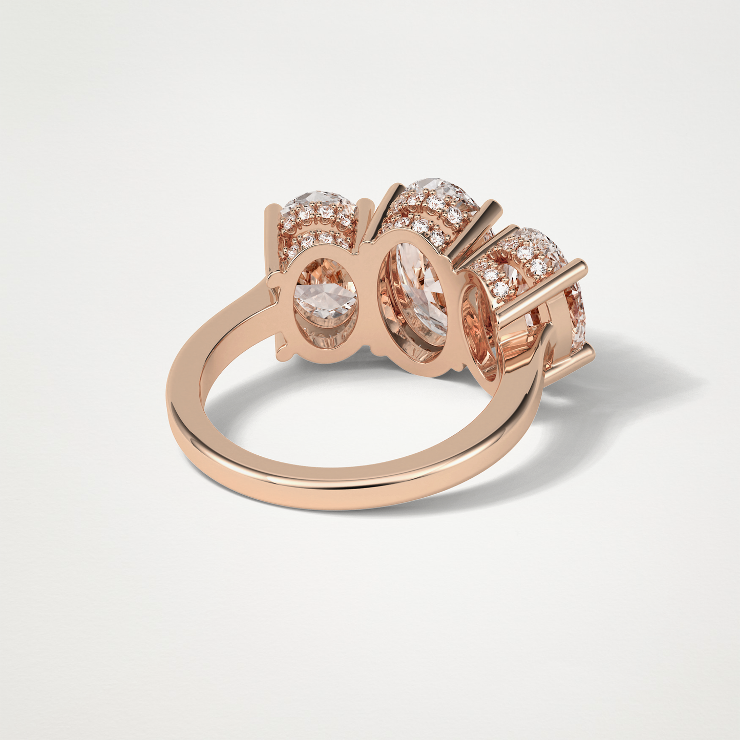 Oval Three Stone Lab Grown Diamond Engagement Ring