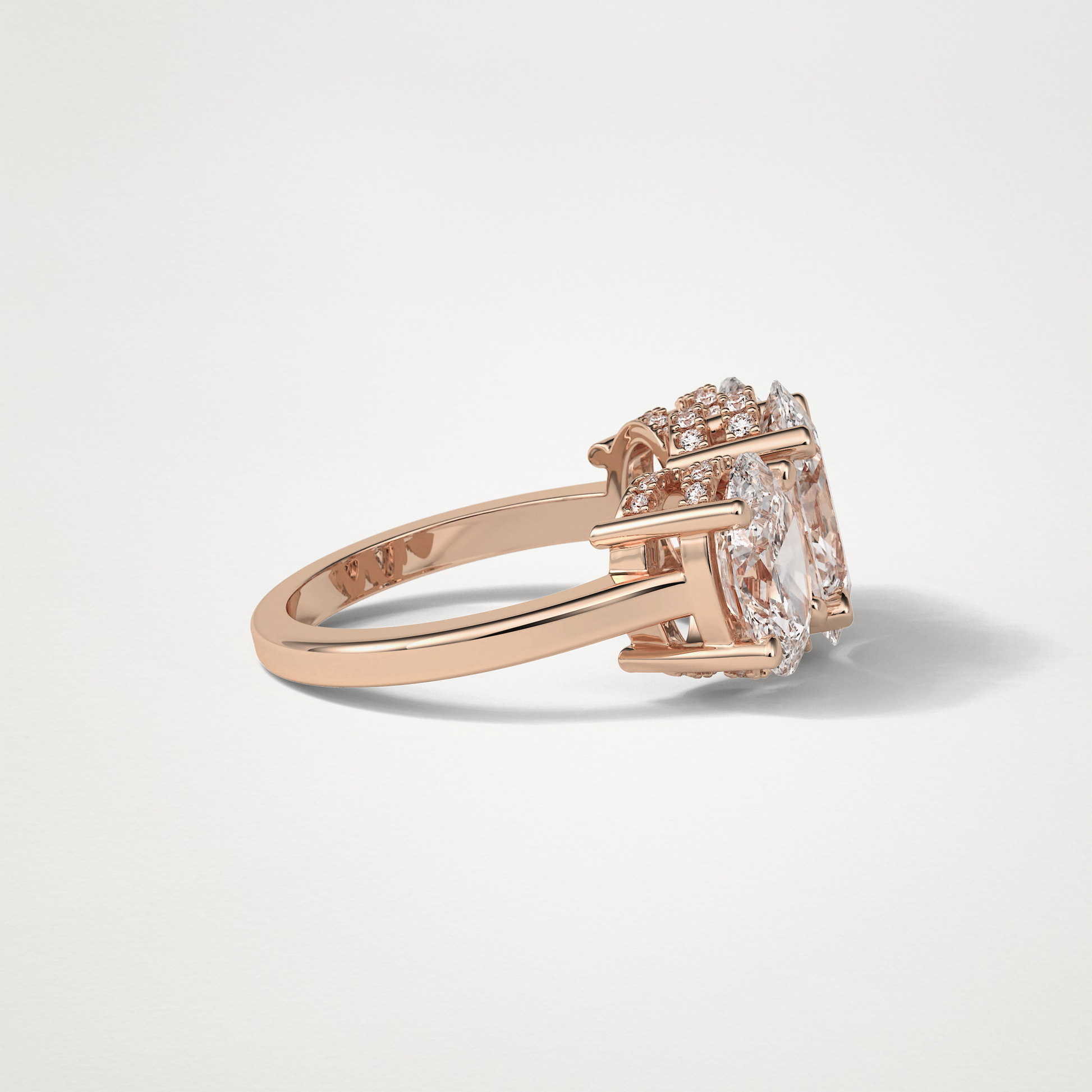 Oval Three Stone Lab Grown Diamond Engagement Ring