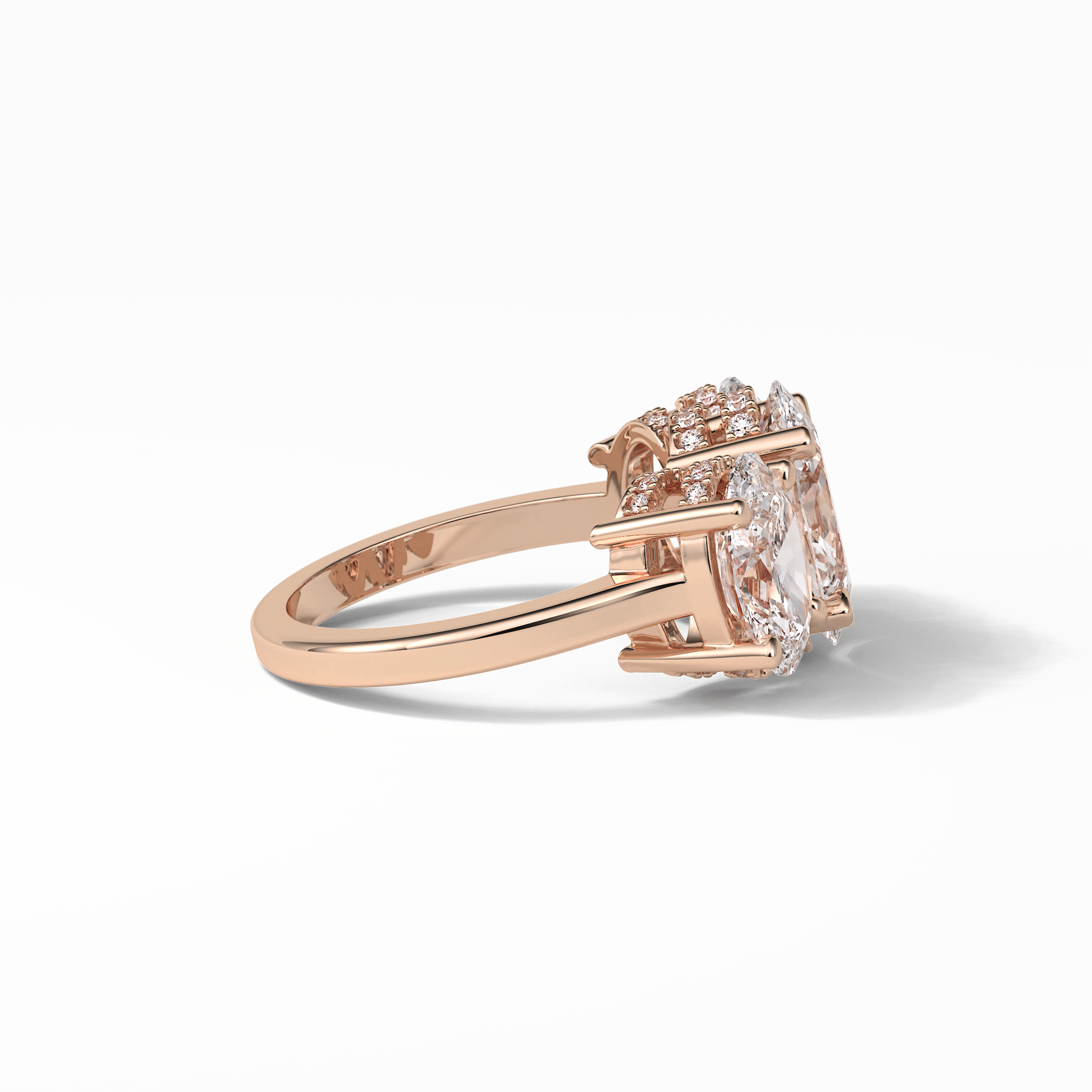 Oval Three Stone Lab Grown Diamond Engagement Ring