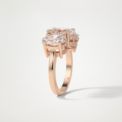 Oval Three Stone Lab Grown Diamond Engagement Ring