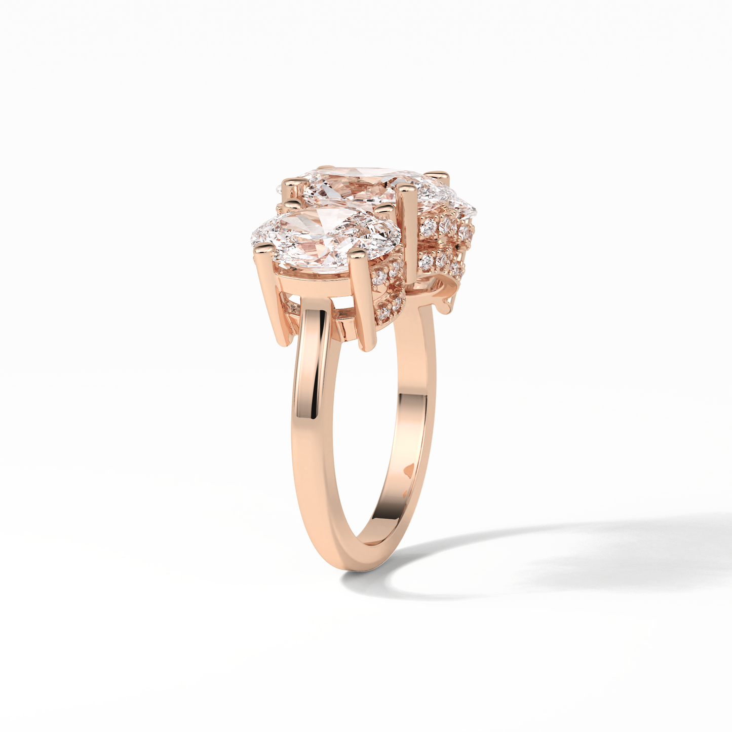 Oval Three Stone Lab Grown Diamond Engagement Ring