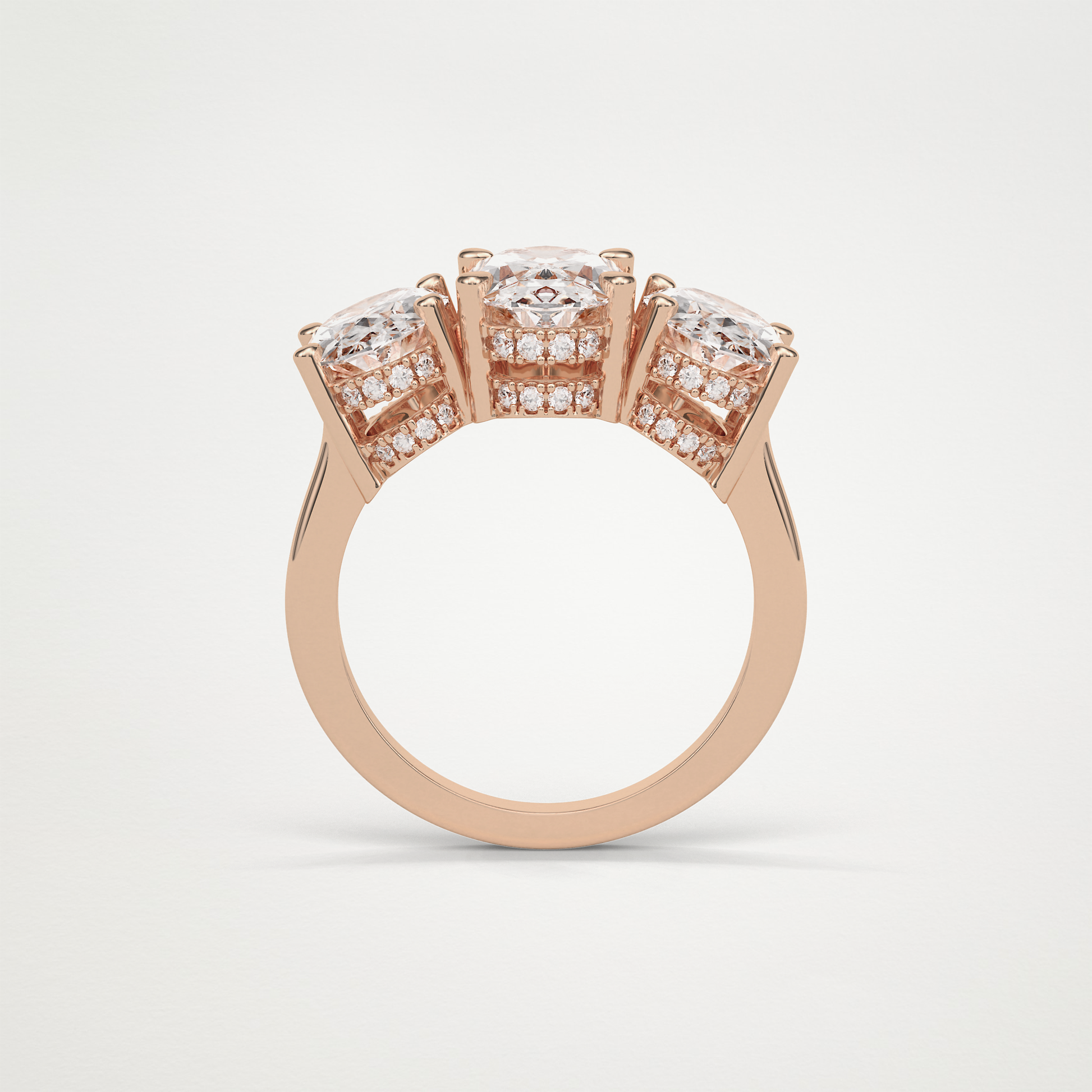 Oval Three Stone Lab Grown Diamond Engagement Ring