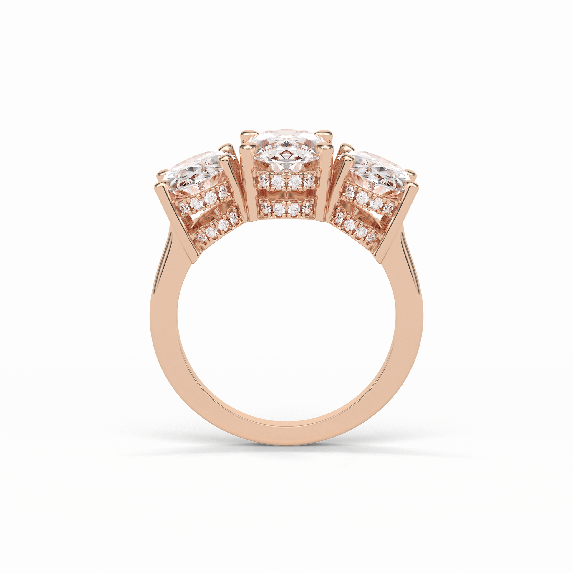 Oval Three Stone Lab Grown Diamond Engagement Ring