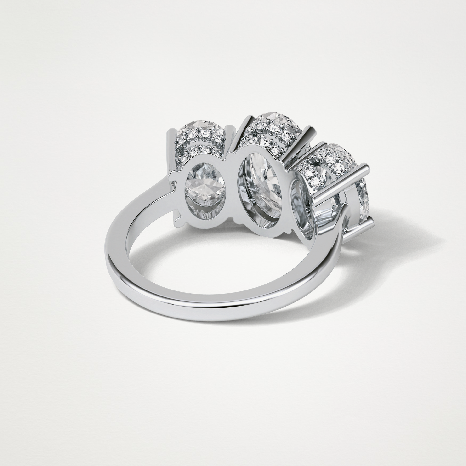 Oval Three Stone Lab Grown Diamond Engagement Ring