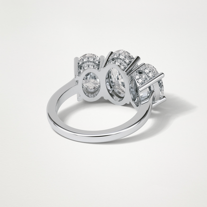 Oval Three Stone Lab Grown Diamond Engagement Ring