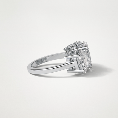 Oval Three Stone Lab Grown Diamond Engagement Ring