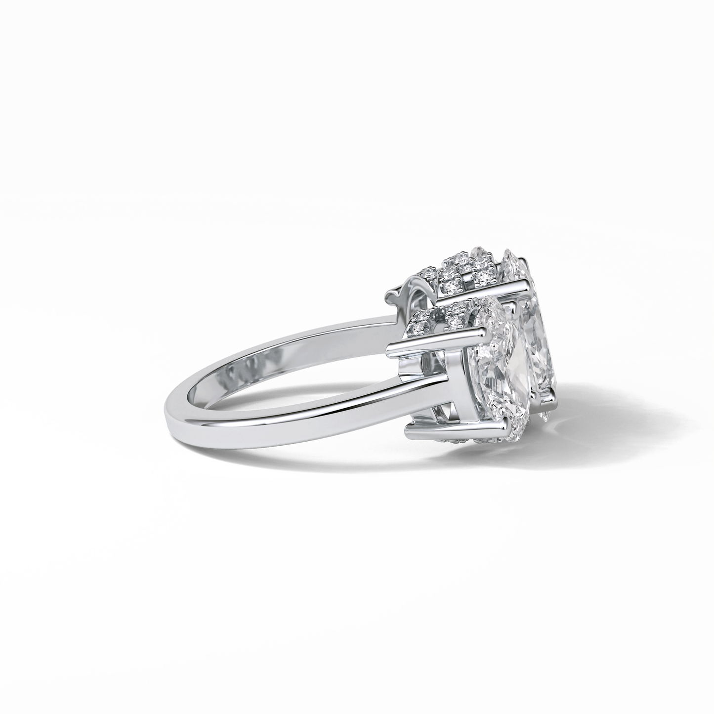 Oval Three Stone Lab Grown Diamond Engagement Ring