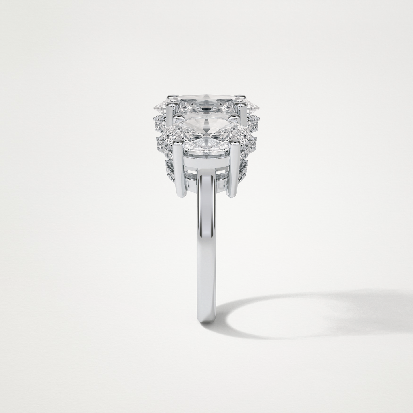 Oval Three Stone Lab Grown Diamond Engagement Ring