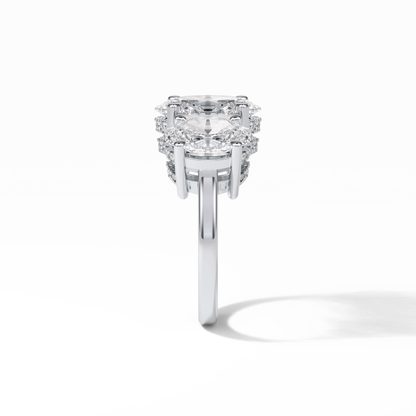 Oval Three Stone Lab Grown Diamond Engagement Ring