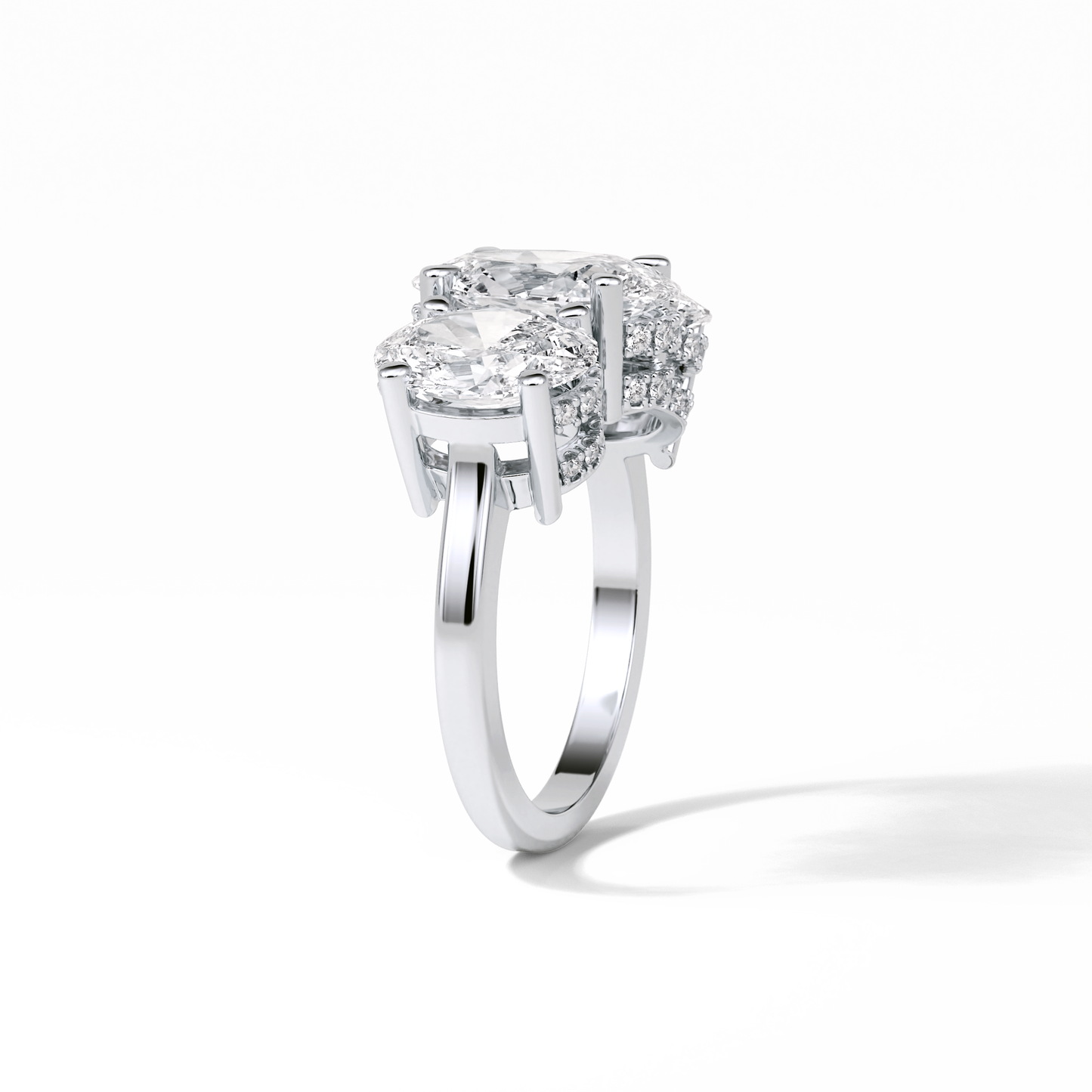Oval Three Stone Lab Grown Diamond Engagement Ring