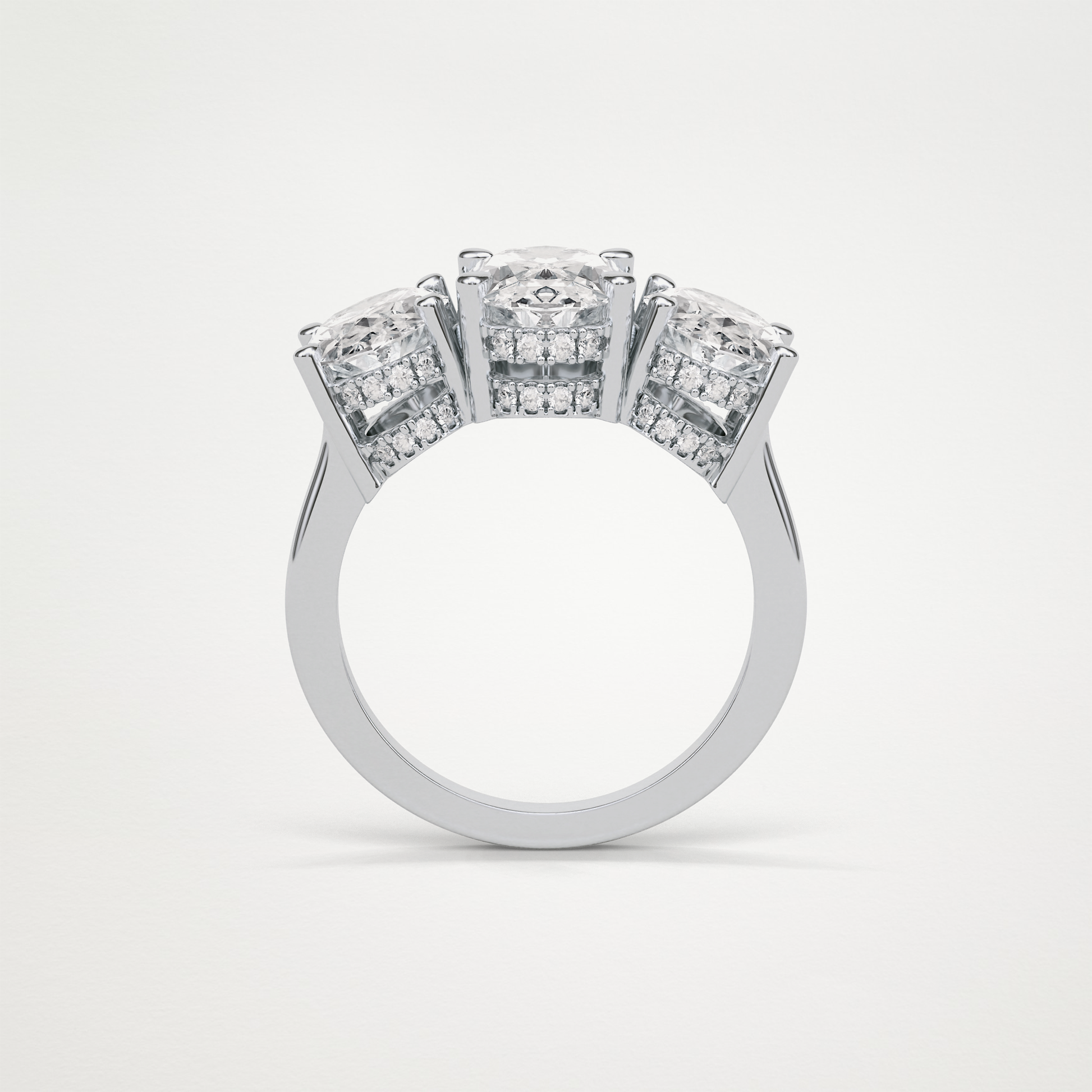 Oval Three Stone Lab Grown Diamond Engagement Ring