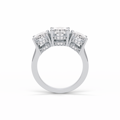 Oval Three Stone Lab Grown Diamond Engagement Ring