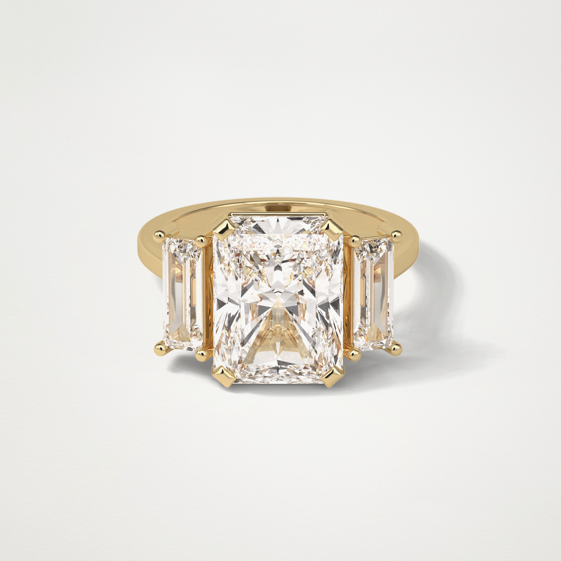 Radiant Three Stones Lab Grown Diamond Engagement Ring