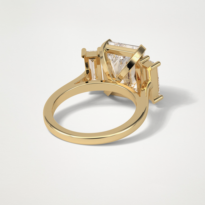 Radiant Three Stones Lab Grown Diamond Engagement Ring