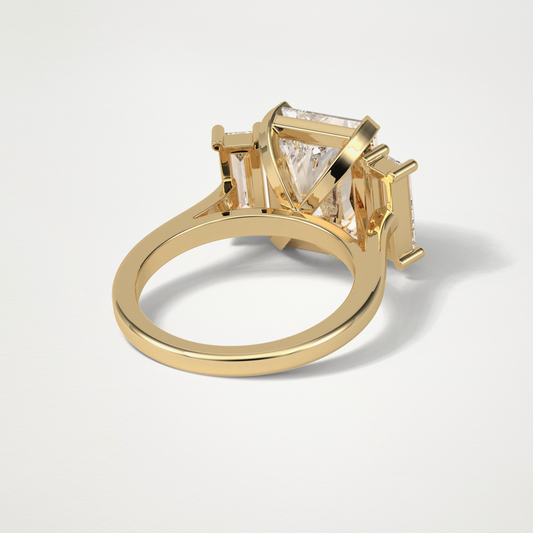 Radiant Three Stones Lab Grown Diamond Engagement Ring
