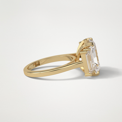 Radiant Three Stones Lab Grown Diamond Engagement Ring