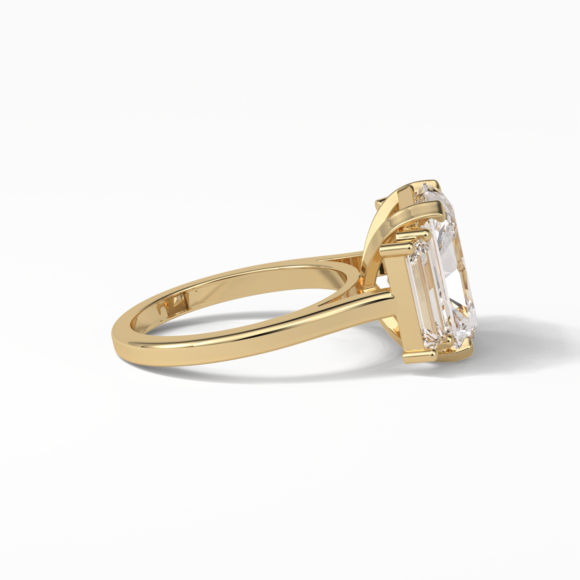 Radiant Three Stones Lab Grown Diamond Engagement Ring