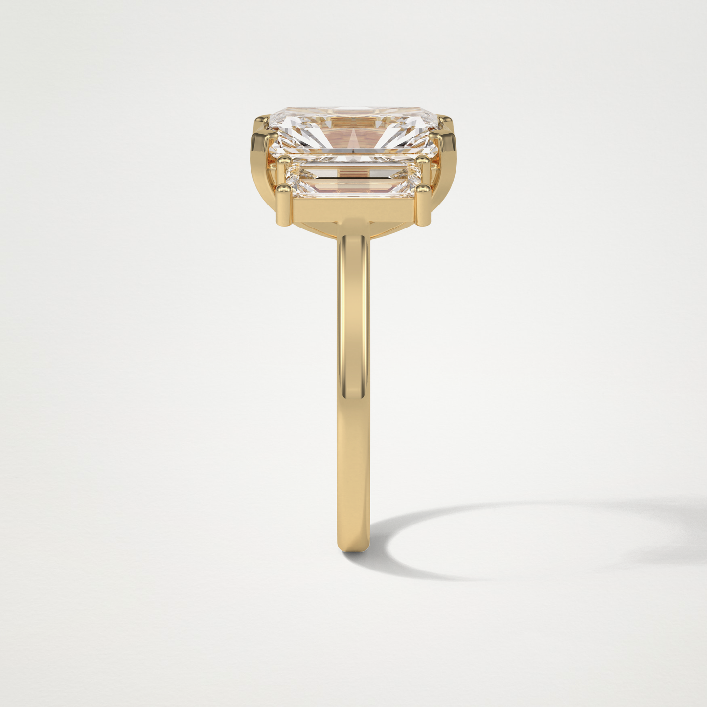 Radiant Three Stones Lab Grown Diamond Engagement Ring