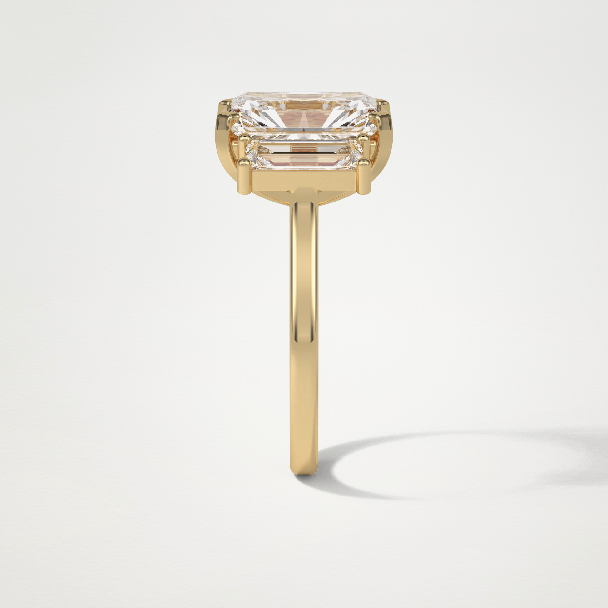 Radiant Three Stones Lab Grown Diamond Engagement Ring