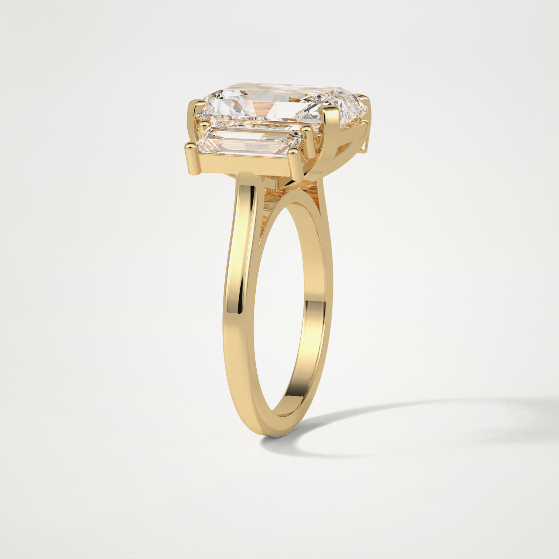 Radiant Three Stones Lab Grown Diamond Engagement Ring