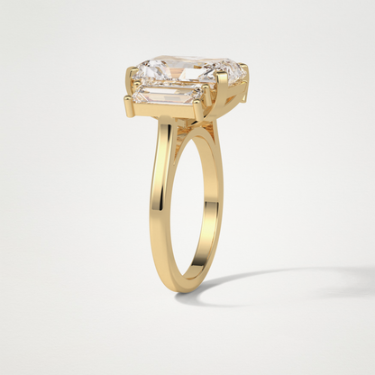 Radiant Three Stones Lab Grown Diamond Engagement Ring