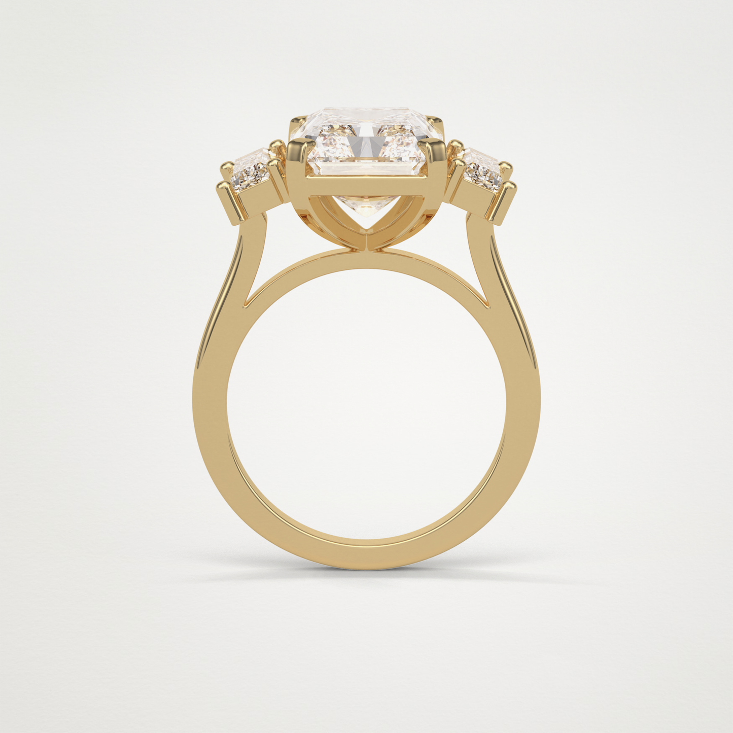 Radiant Three Stones Lab Grown Diamond Engagement Ring