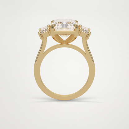 Radiant Three Stones Lab Grown Diamond Engagement Ring