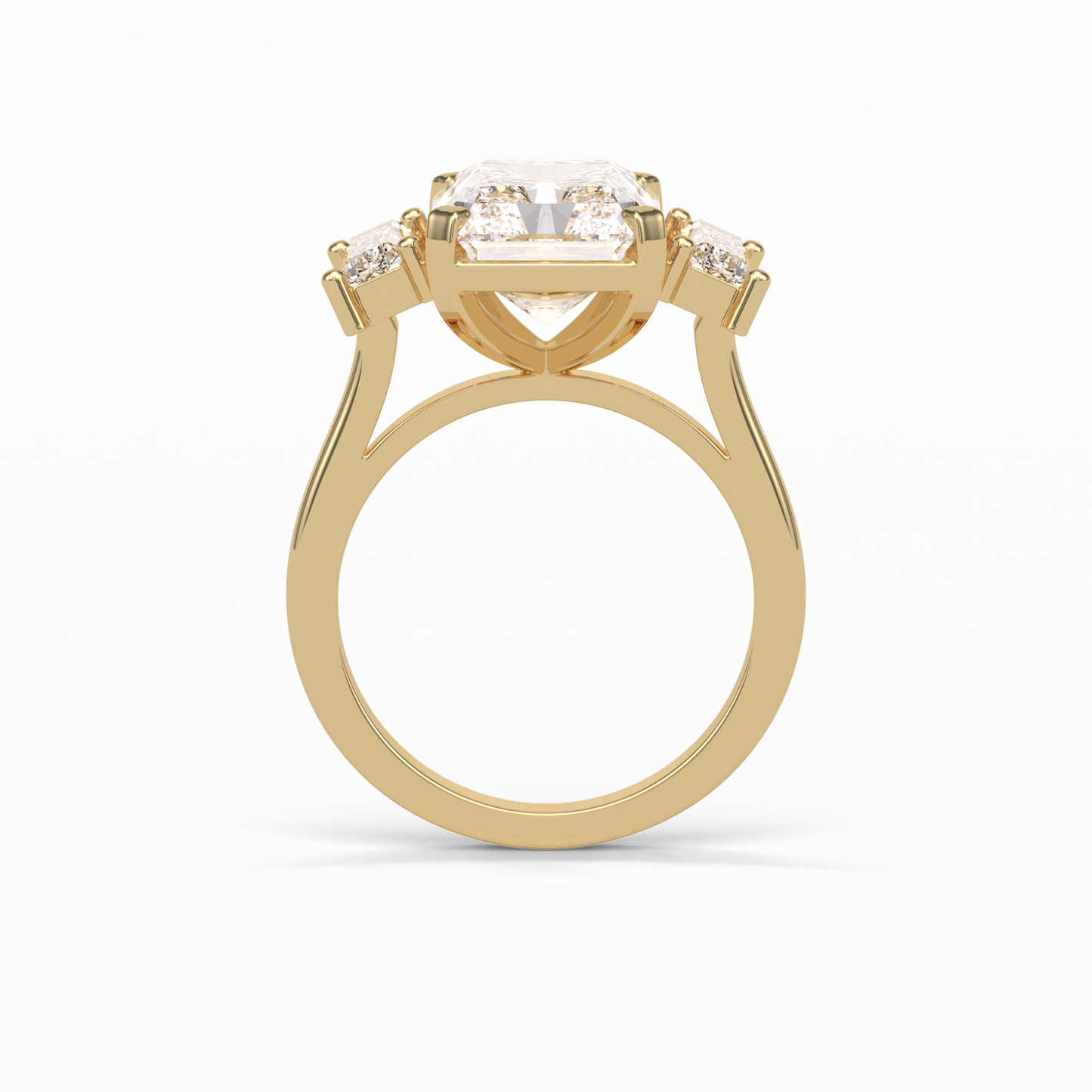 Radiant Three Stones Lab Grown Diamond Engagement Ring