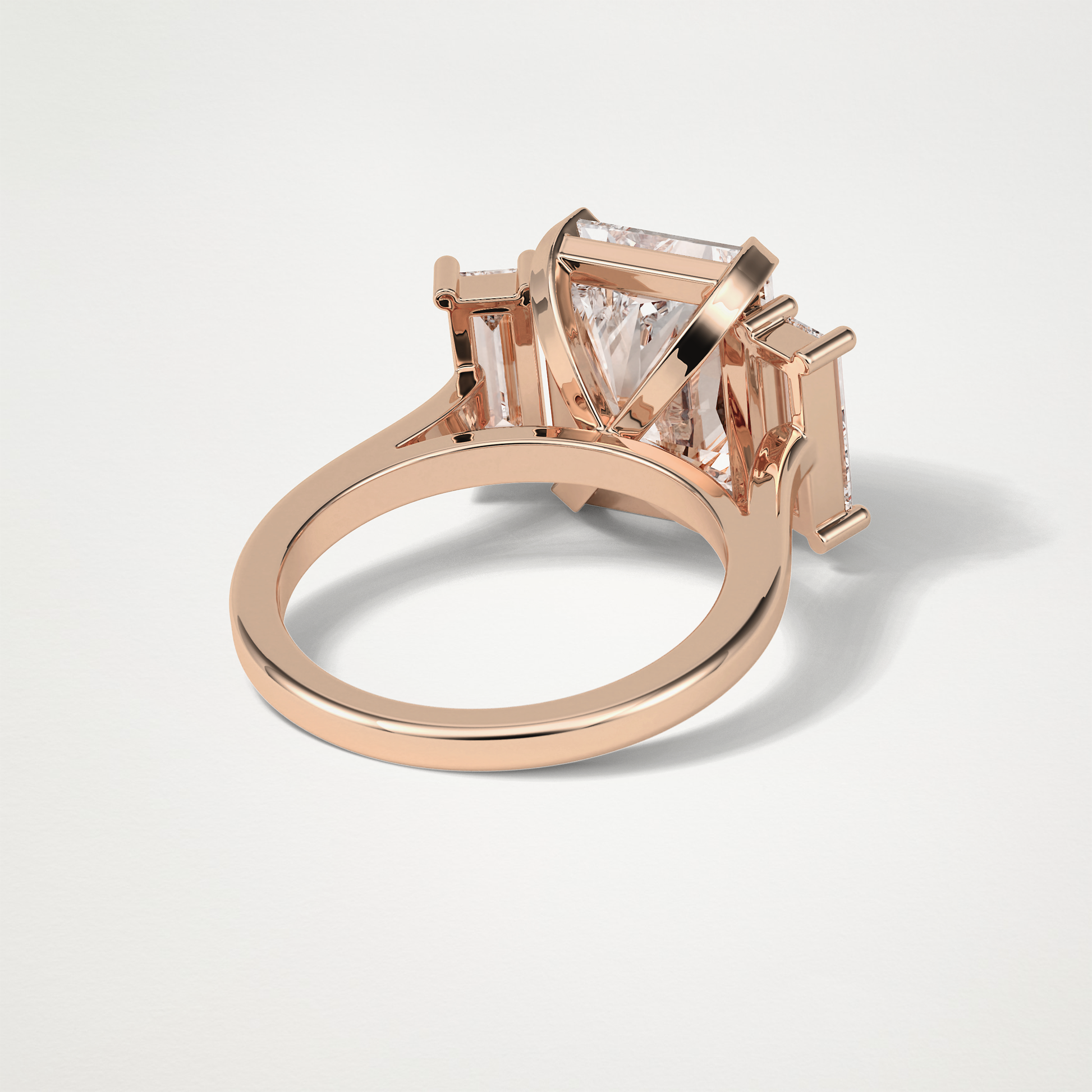 Radiant Three Stones Lab Grown Diamond Engagement Ring