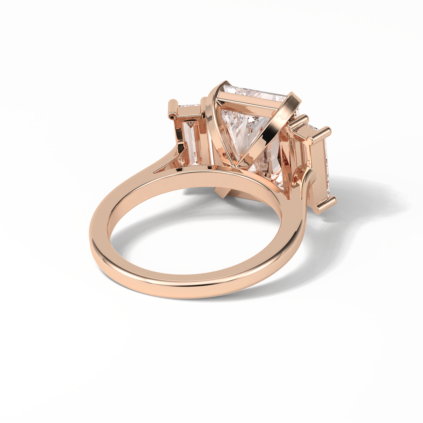 Radiant Three Stones Lab Grown Diamond Engagement Ring