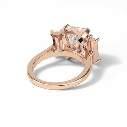 Radiant Three Stones Lab Grown Diamond Engagement Ring