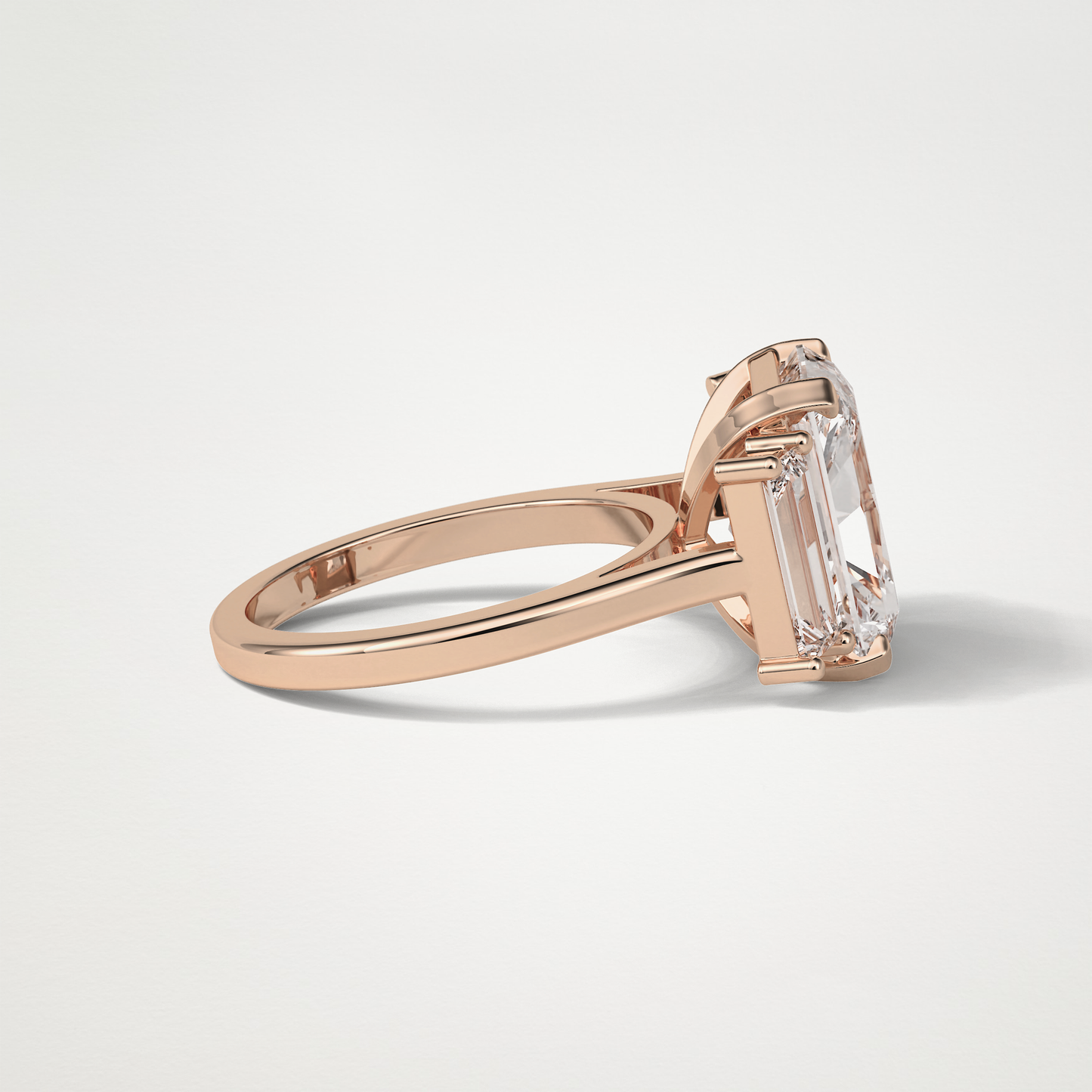 Radiant Three Stones Lab Grown Diamond Engagement Ring
