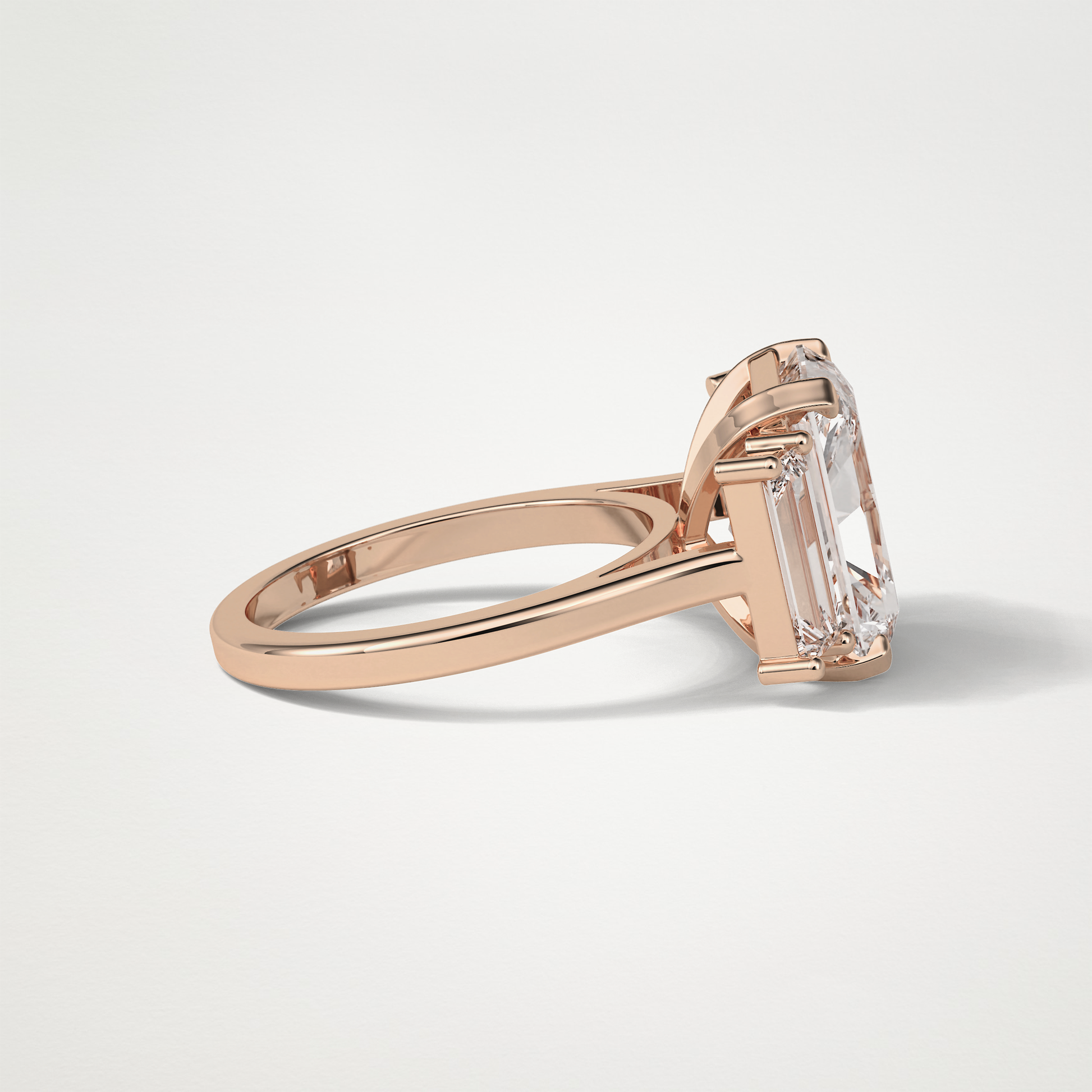 Radiant Three Stones Lab Grown Diamond Engagement Ring