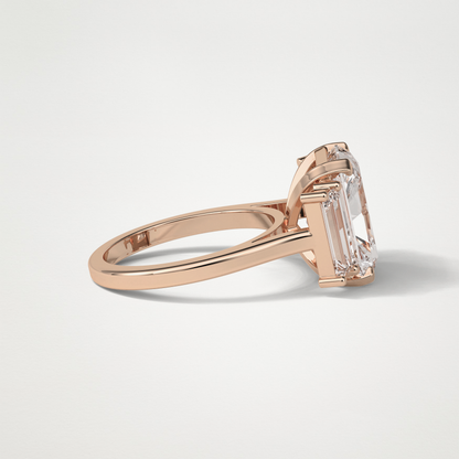 Radiant Three Stones Lab Grown Diamond Engagement Ring