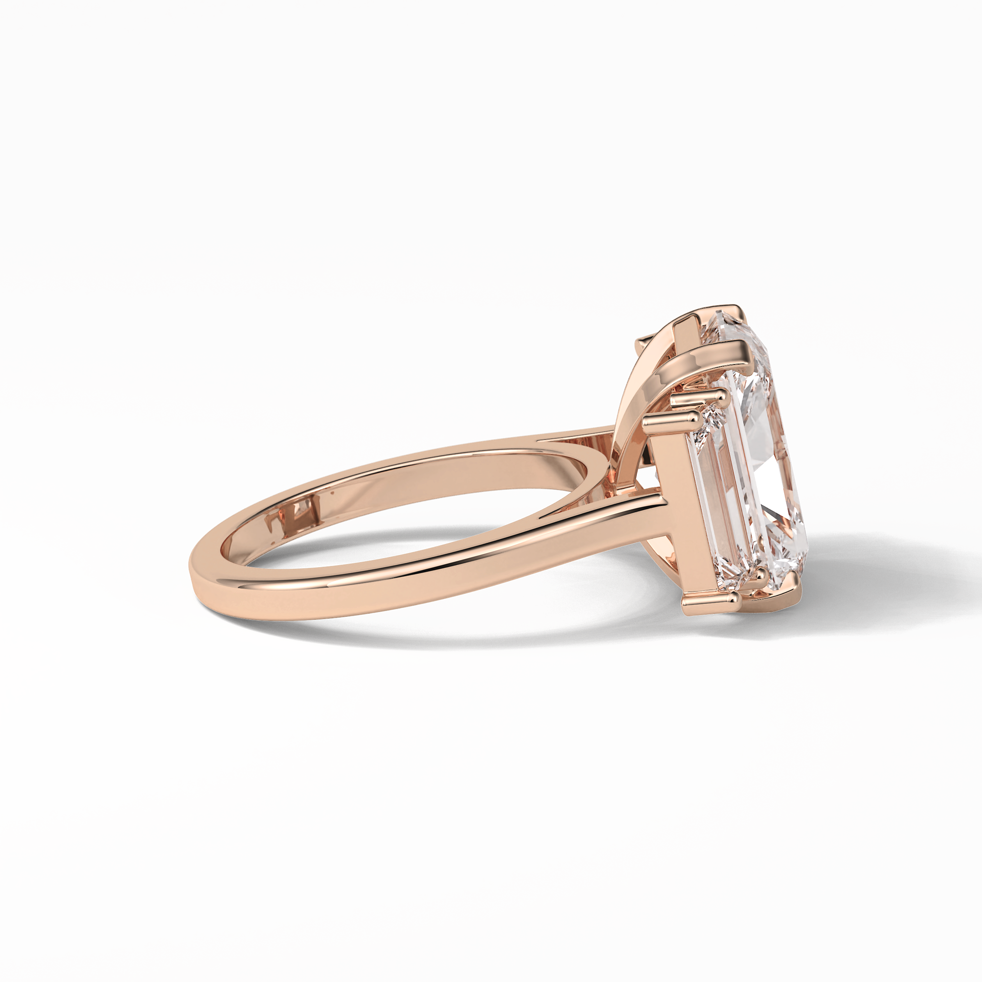 Radiant Three Stones Lab Grown Diamond Engagement Ring